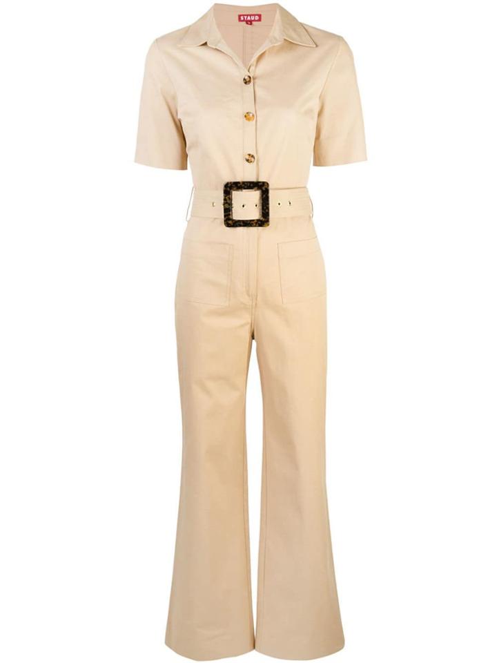 Staud Short-sleeved Jumpsuit - Brown