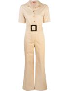 Staud Short-sleeved Jumpsuit - Brown