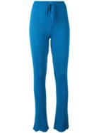 Marques'almeida Drawstring Ribbed Track Pants, Women's, Size: Medium, Blue, Merino