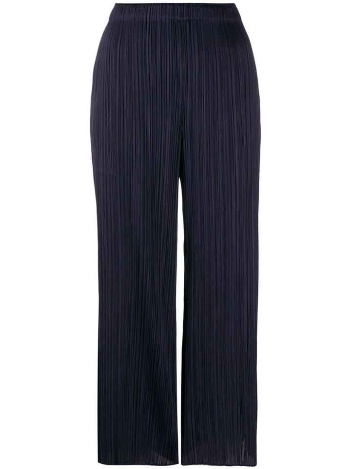 Pleats Please Issey Miyake High-waisted Pleated Trousers - Blue