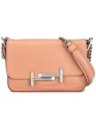 Tod's 'double T' Shoulder Bag, Women's, Nude/neutrals, Leather/metal (other)