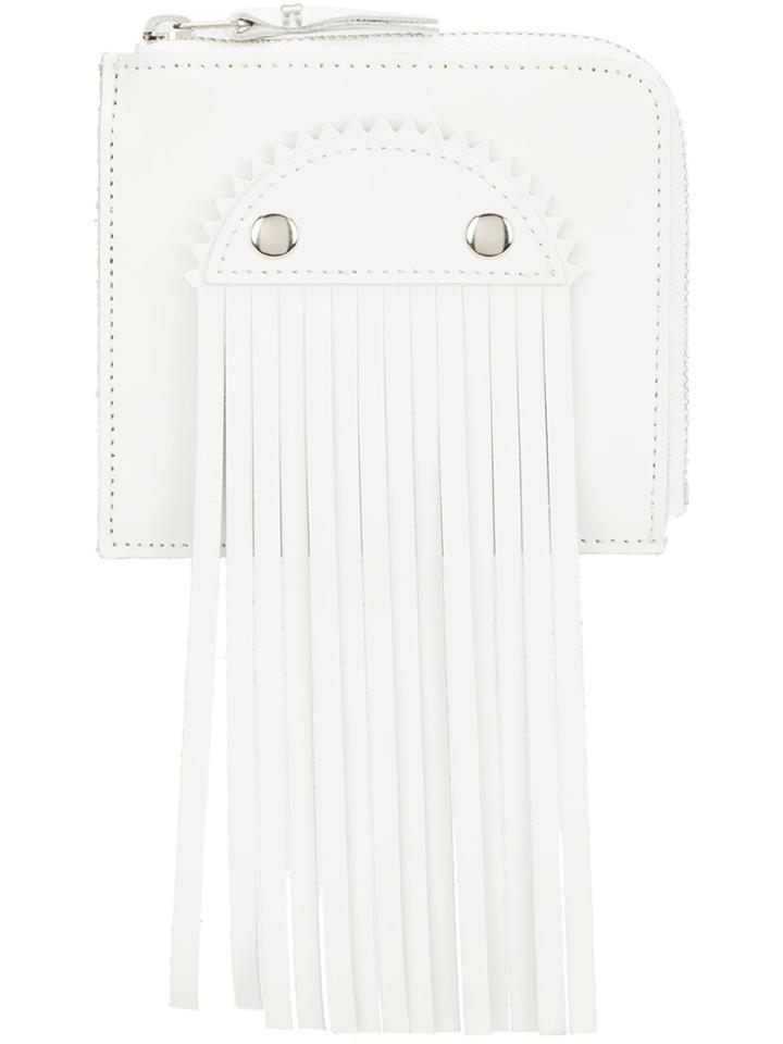 Comme Des Garçons Wallet Fringed Cardholder - White