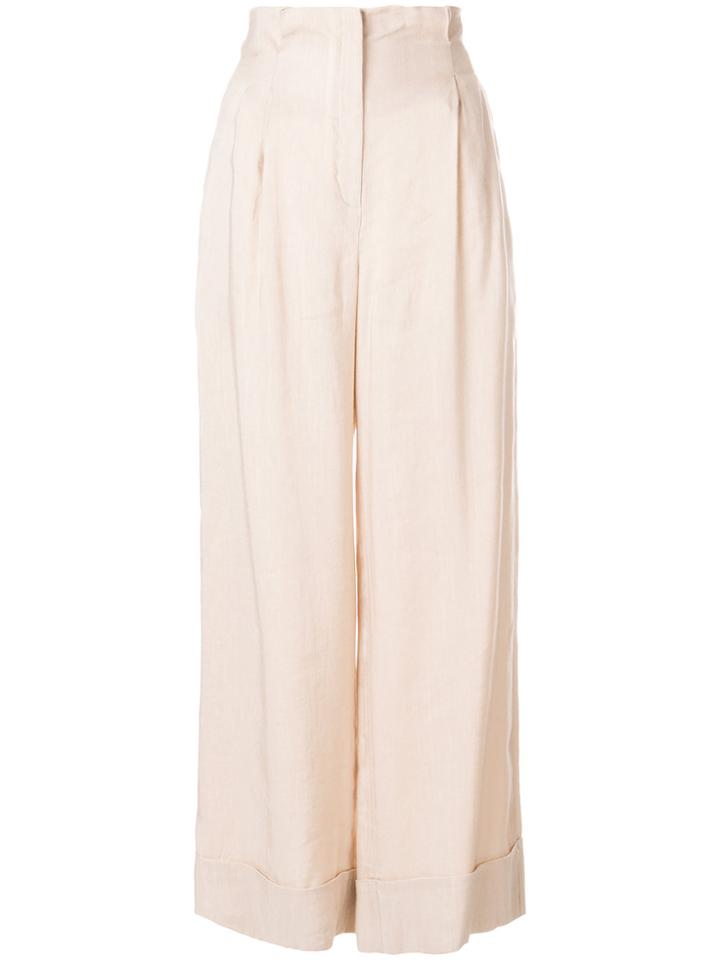 Tela High Rise Palazzo Pants - Nude & Neutrals