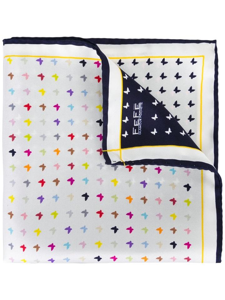 Fefè Butterfly Print Pocket Square - Multicolour