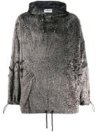 Tom Wood Textured Drawstring Hoodie - Grey