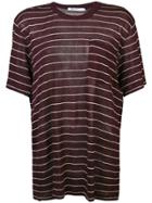 T By Alexander Wang Striped Crewneck T-shirt - Red