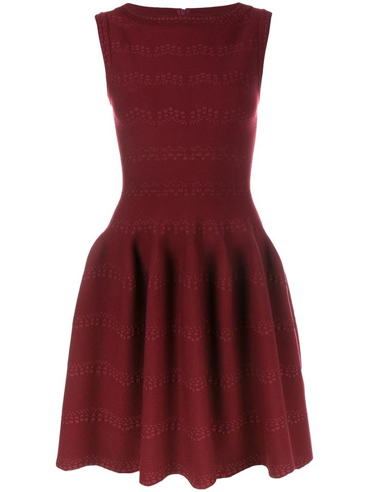 Alaïa Flared Knit Dress, Women's, Size: 40, Red, Wool/viscose/polyamide/spandex/elastane