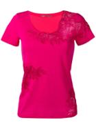 Ermanno Scervino Lace Inserts T-shirt, Women's, Size: 44, Pink/purple, Cotton/viscose/polyamide/polyester