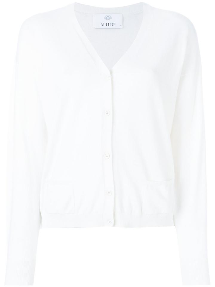 Allude V-neck Cardigan - White
