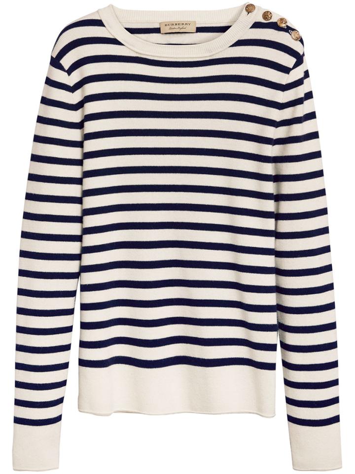 Burberry Breton Stripes Sweater - White