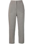 Luisa Cerano Checked Cropped Trousers - Black