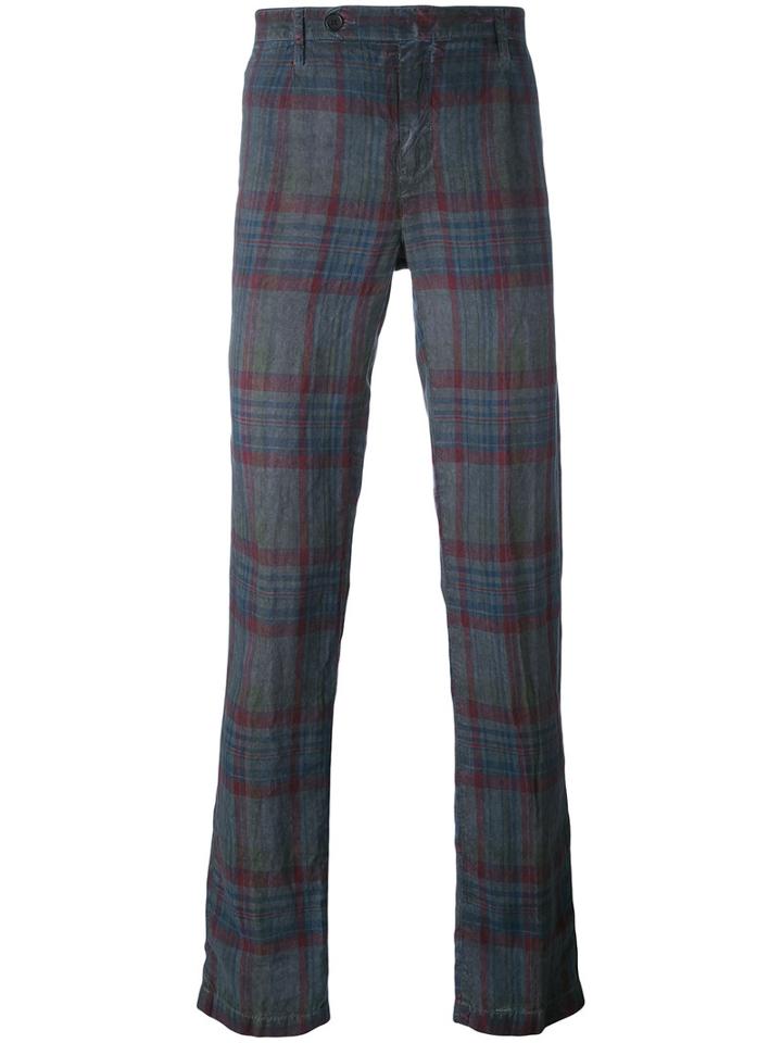 Massimo Alba - Checked Trousers - Men - Linen/flax - 52, Blue, Linen/flax