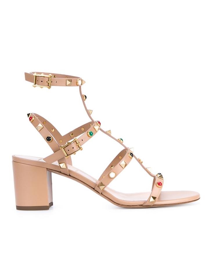 Valentino Garavani Rockstud Rolling Sandals, Women's, Size: 36.5, Leather/metal Other