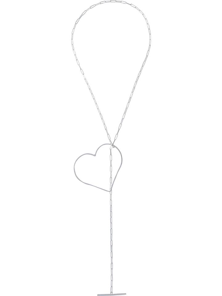 Seeme Heart Pendant Chain Necklace - Metallic