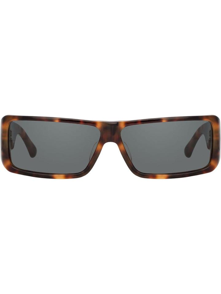 Linda Farrow Dries Van Noten Rectangular Sunglasses - Brown