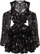 Alexander Mcqueen Obsession Print Dress, Women's, Size: 42, Black, Silk