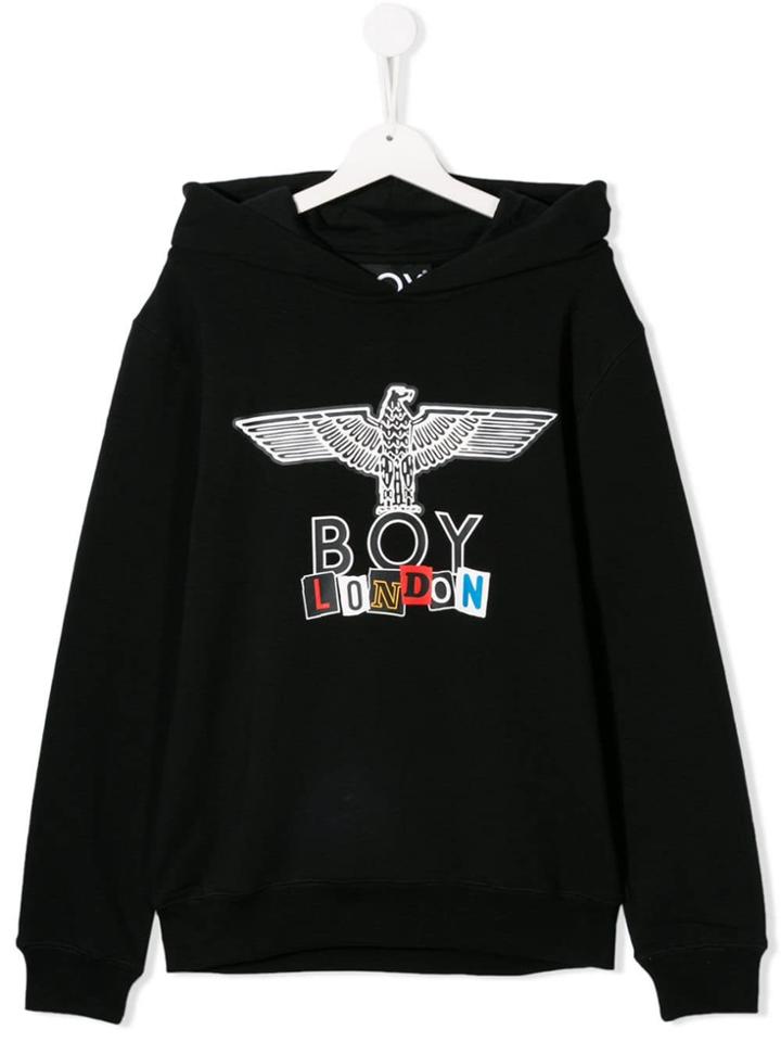 Boy London Kids Teen Eagle Print Hoodie - Black