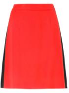 Msgm Contrast Stripe A-line Skirt, Women's, Size: 38, Yellow/orange, Acetate/viscose/polyester