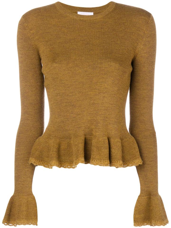See By Chloé Peplum Knit Jumper - Brown
