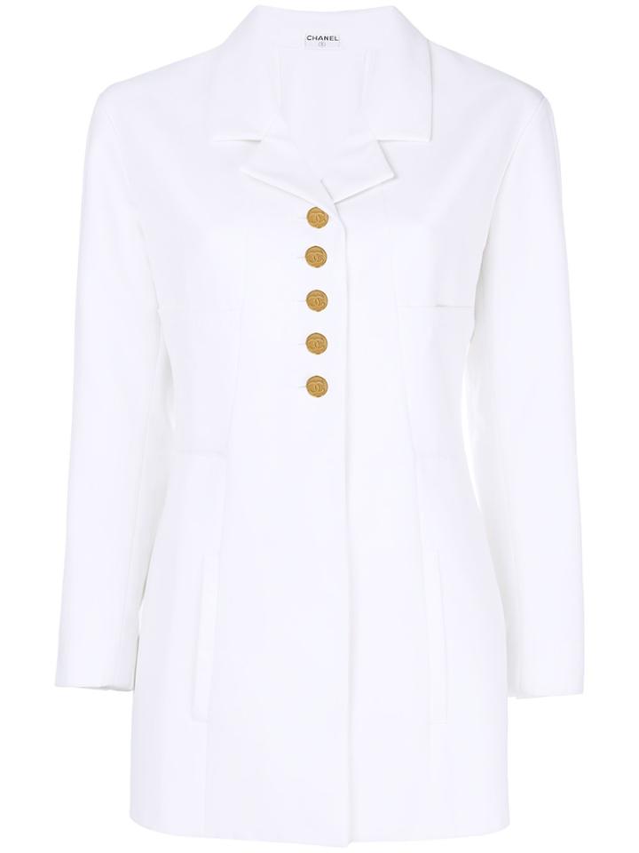 Chanel Vintage Below The Hip Blazer - White