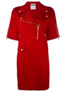 Moschino Biker Detail Dress, Women's, Size: 48, Red, Acetate/rayon/other Fibers