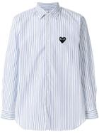 Comme Des Garçons Play Heart Logo Striped Shirt - Multicolour