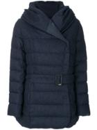 Armani Collezioni Hooded Puffer Jacket - Blue
