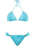 Brigitte Printed Triangle Bikini Set, Women's, Size: Gg, Blue, Polyamide/spandex/elastane
