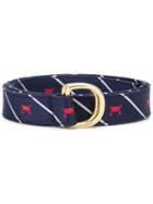 Thom Browne - Crab Pattern Belt - Men - Silk - One Size, Blue, Silk