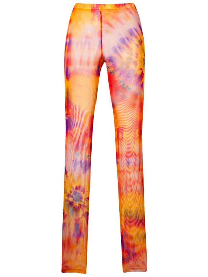Msgm Printed Slim Trousers - Orange