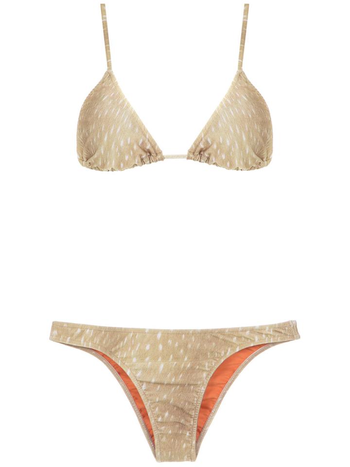 Adriana Degreas - Velvet Bikini Set - Women - Polyamide/spandex/elastane - P, Beige, Polyamide/spandex/elastane