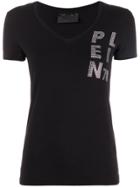 Philipp Plein Rhinestone Logo Embellished T-shirt - Black
