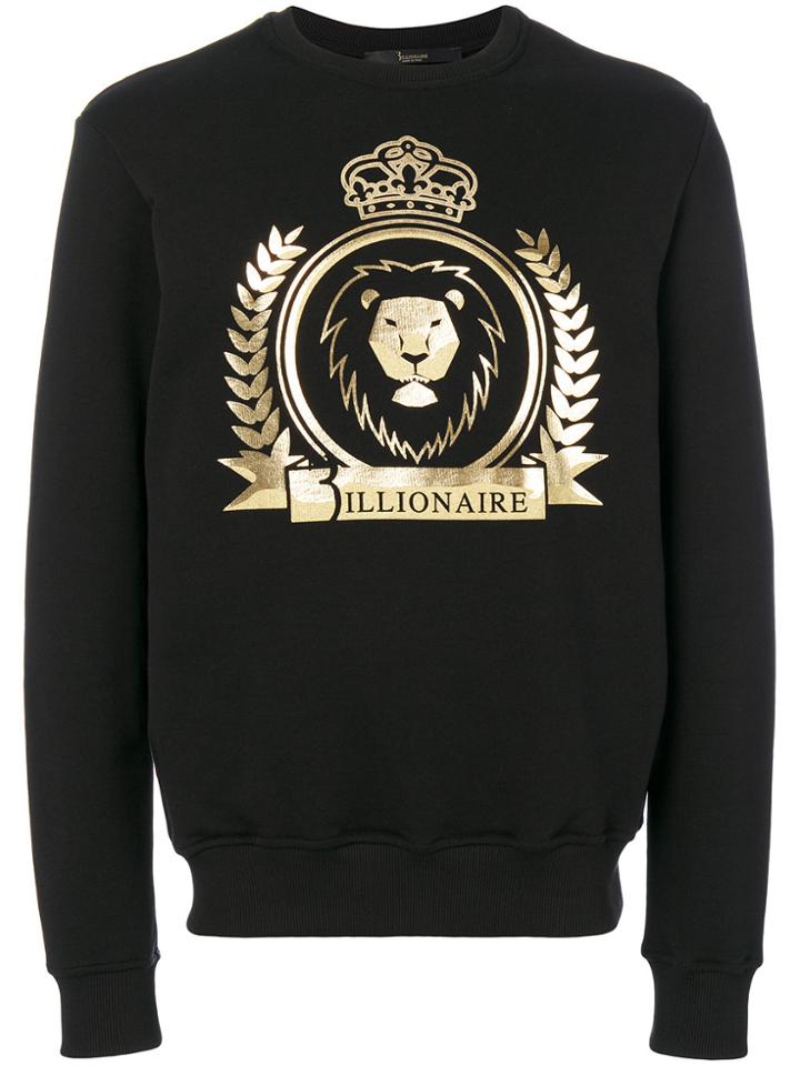 Billionaire Lion Crest Emblem Sweatshirt - Black