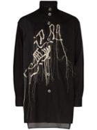 Yohji Yamamoto Embroidered Shirt Jacket - Black