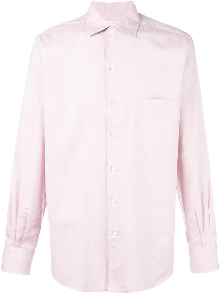 Loro Piana Micro-print Shirt, Men's, Size: Small, Red, Cotton