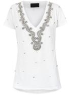 Andrea Bogosian Strass Embellished T-shirt - White