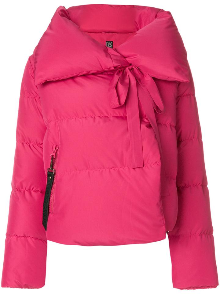 Bacon Cropped Puffer Jacket - Pink & Purple
