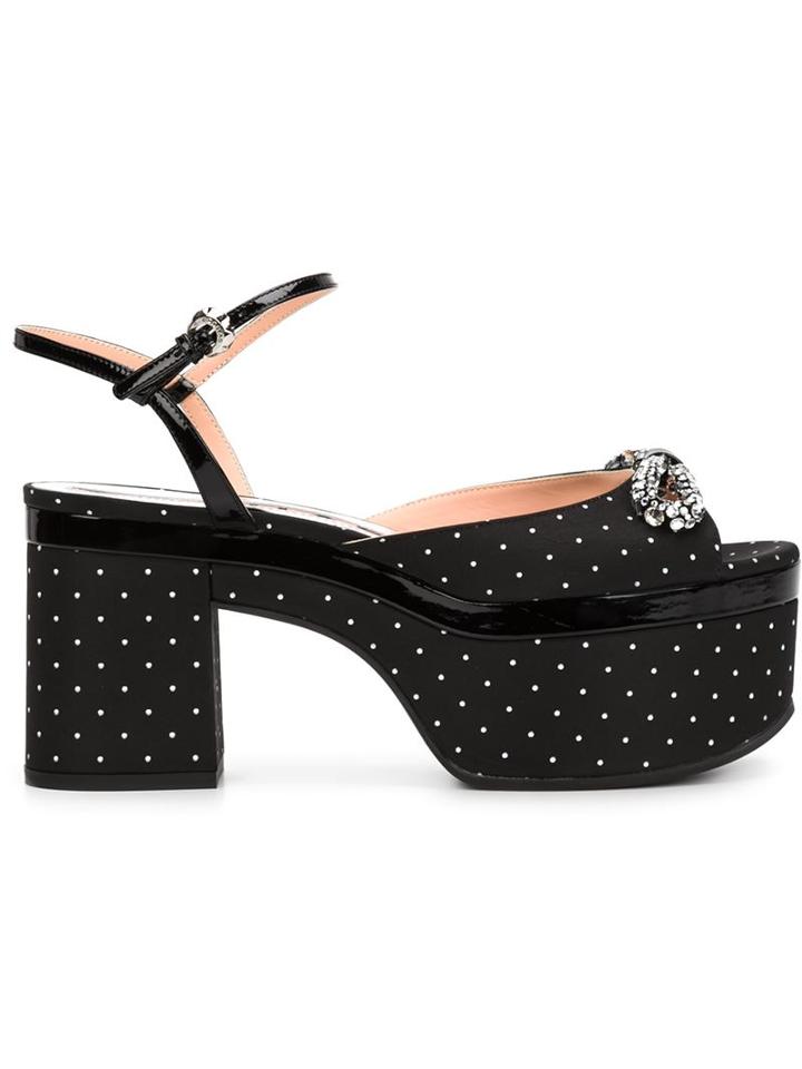 Rochas Crystal-embellished Platform Sandals