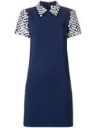 Michael Michael Kors Floral Sequined Collared Shift Dress - Blue