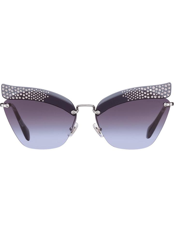 Miu Miu Brow Bar Sunglasses - Grey
