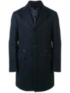 Corneliani Double Collar Single Breasted Coat - Blue