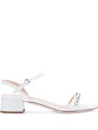 Miu Miu Patent Leather Sandals - White