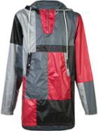 Mostly Heard Rarely Seen Colour Block Hooded Coat, Men's, Size: Xl, Red, Polyester