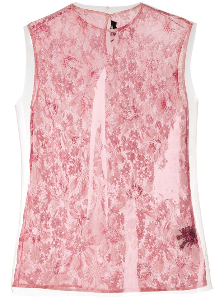 Calvin Klein 205w39nyc Overlay Floral Top - Pink & Purple