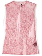 Calvin Klein 205w39nyc Overlay Floral Top - Pink & Purple