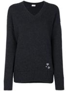 Saint Laurent Heart Pin Knitted Jumper - Grey