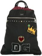 Dolce & Gabbana Drawstring Patch Backpack - Black