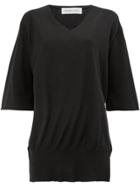 Lamberto Losani Shortsleeved V-neck Pullover - Black