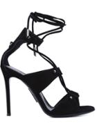 Thomas Wylde Lace Up Sandals, Women's, Size: 8, Black, Suede