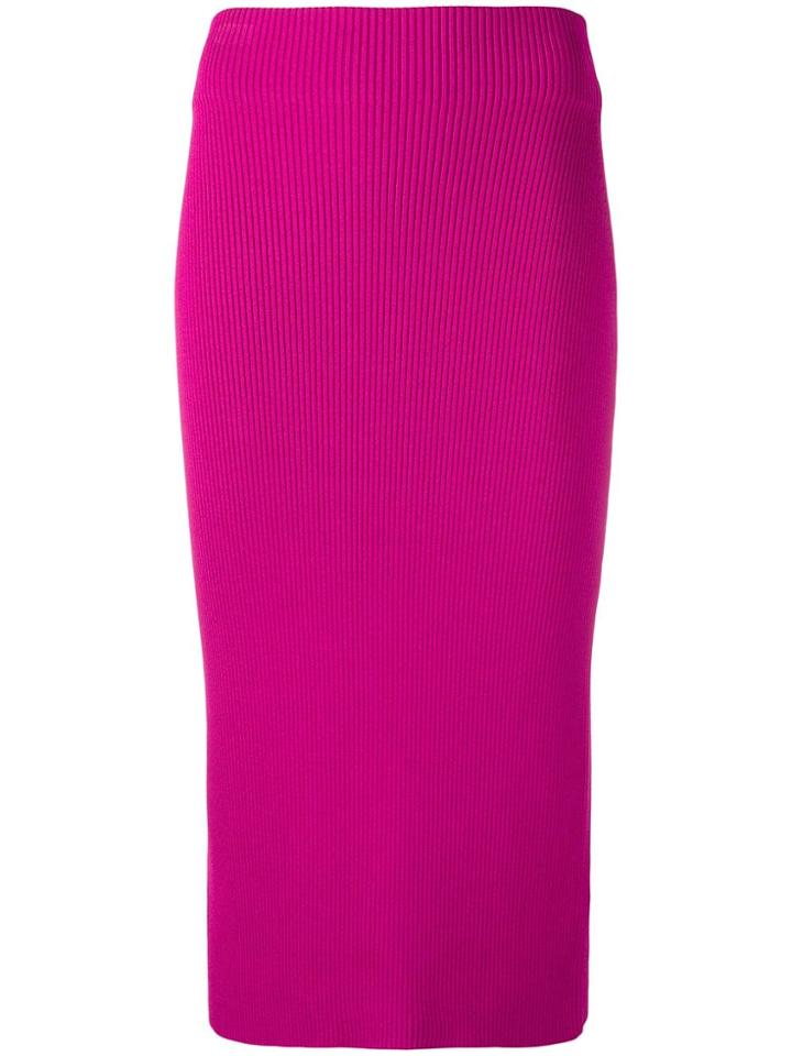 Calvin Klein Ribbed Knit Skirt - Pink & Purple